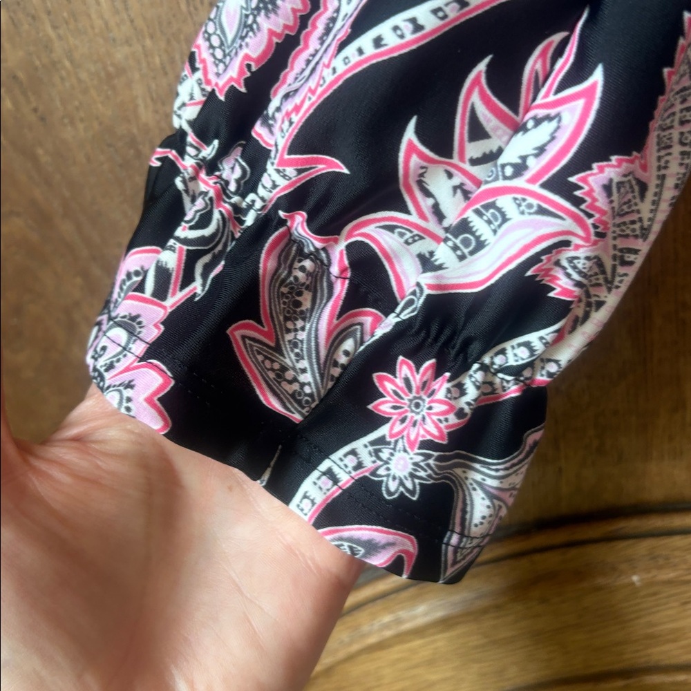 Jude Connally Maggie Midi Dress in Black & Pink Print - Picture 7 of 13